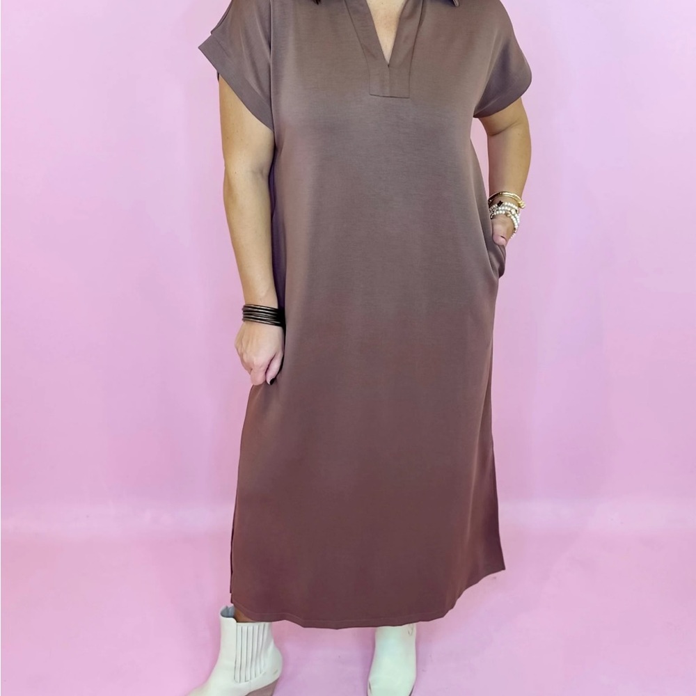 MIDI DRESS - TOFFEE